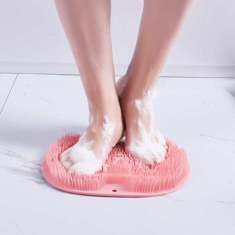 2-in-1 Non-Slip Massage Bath Mat – Suction Cup Back Scrubber & Foot Pad