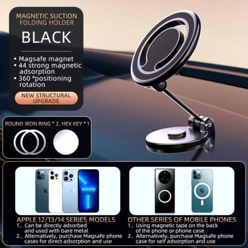 Magnetic 360° Phone Holder – Strong Grip Car & Desk Mount