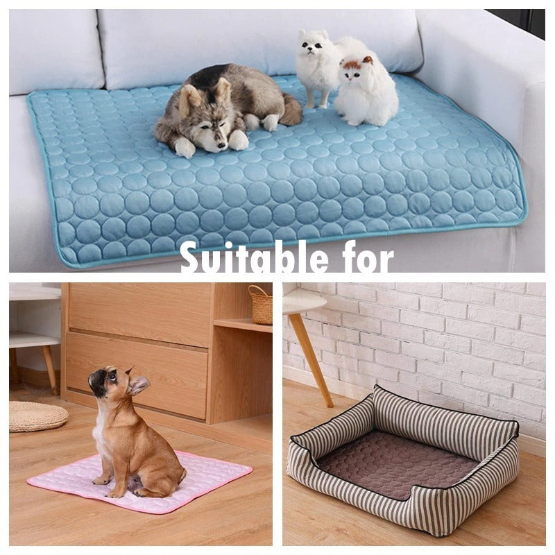 ChillMate™ Dog Cooling Mat – Non-Toxic Ice Silk Pad for Crates, Beds