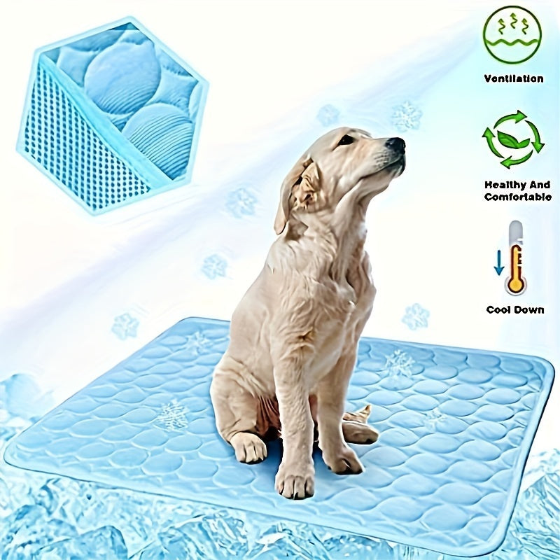 ChillMate™ Dog Cooling Mat – Non-Toxic Ice Silk Pad for Crates, Beds