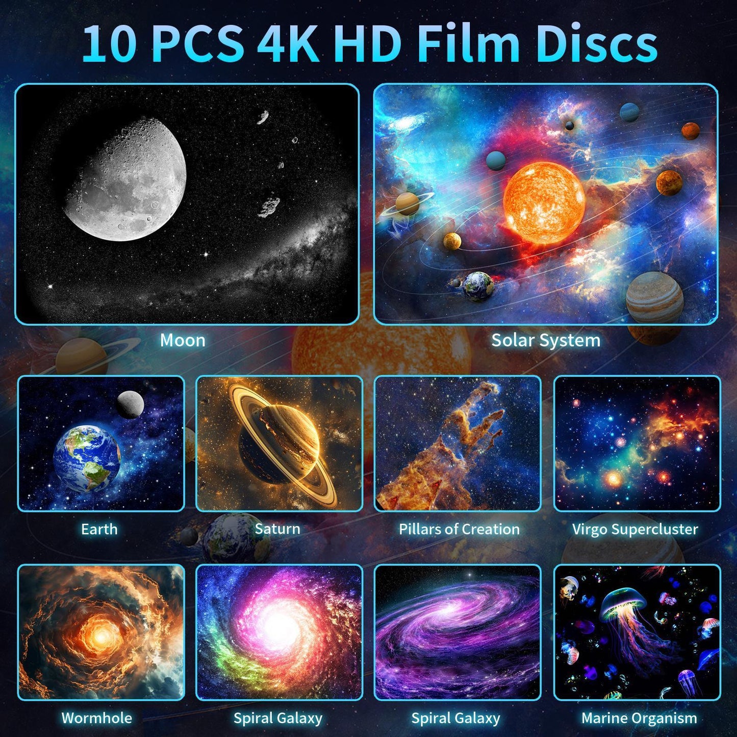 Galaxy Light Projector – 2025 HD Space Lamp for Bedroom & Living Room