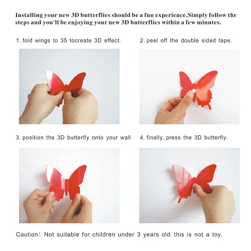 3D Butterfly Wall Stickers – 24Pcs Black & White Removable Home Décor