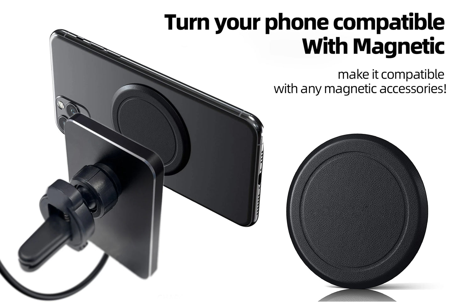 15W Magnetic Car Charger – MagSafe Wireless Mount for iPhone
