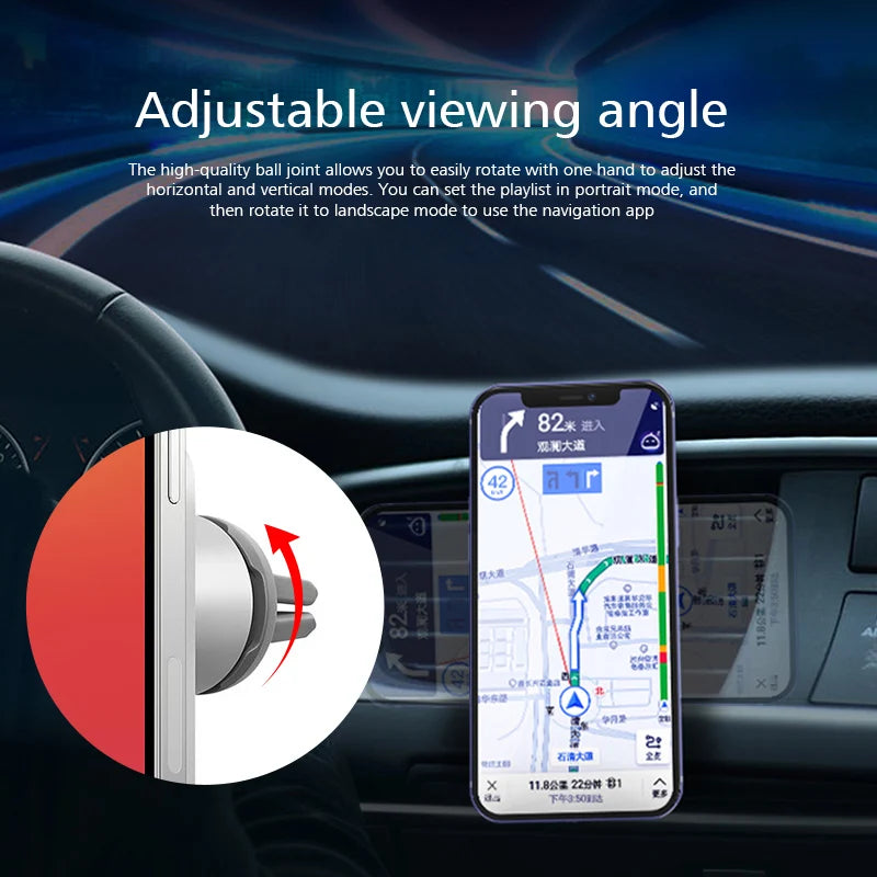 15W Magnetic Car Charger – MagSafe Wireless Mount for iPhone