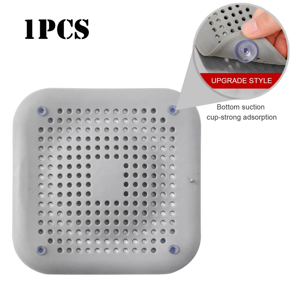 Silicone Shower Hair Catcher Non-Slip Drain Cover for Bathroom & Sink