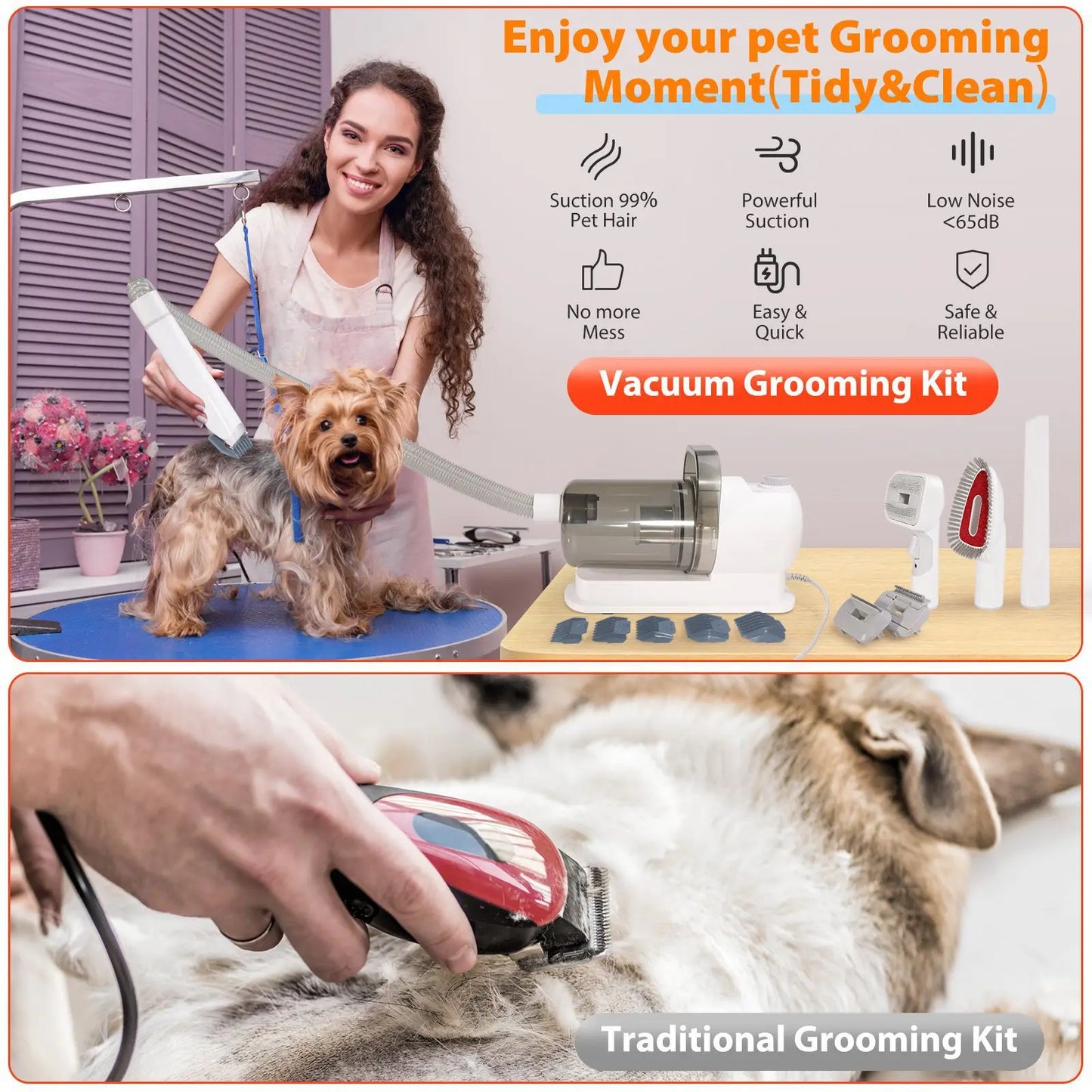 Pet Grooming Vacuum Cleaner – Brush & Vacuum in One