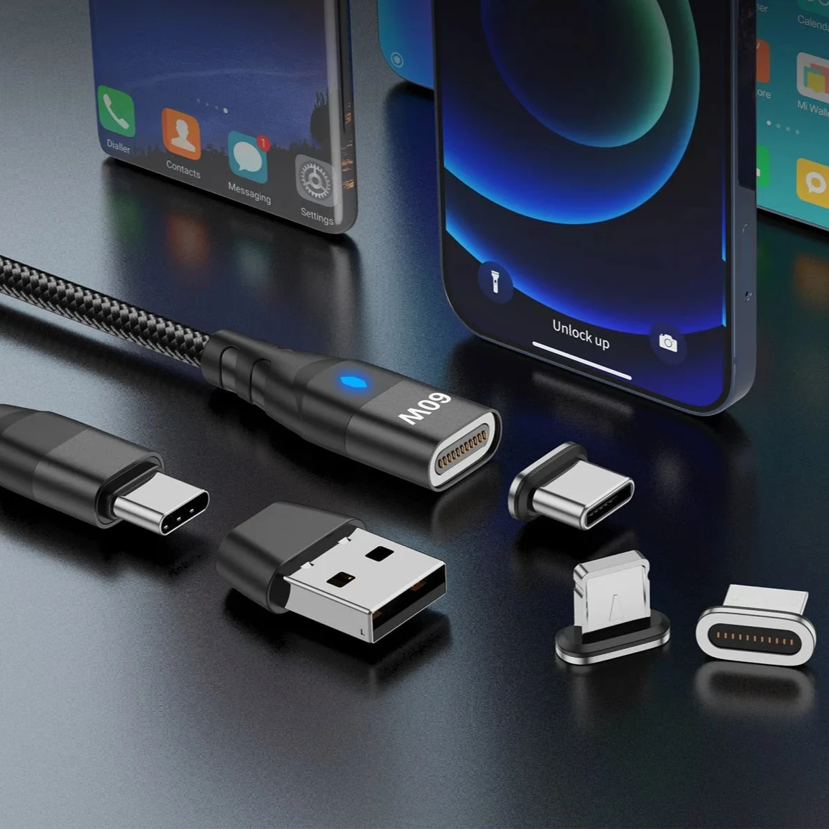 USB-C Magnetic Charging Adapter – 60W Fast Charger & Port Protection