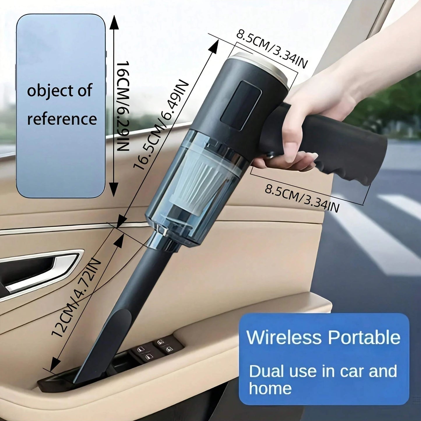 3-in-1 USB Car Vacuum Cleaner – Suction, Blow & Precision