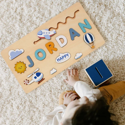 Personalized Wooden Name Puzzle – Montessori Toy for Toddlers