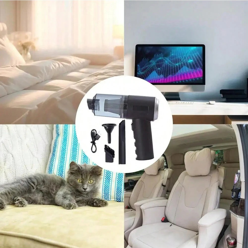 3-in-1 USB Car Vacuum Cleaner – Suction, Blow & Precision