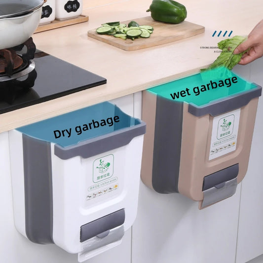 Foldable Kitchen Trash Bin | Wall-Mounted, Space-Saving Design