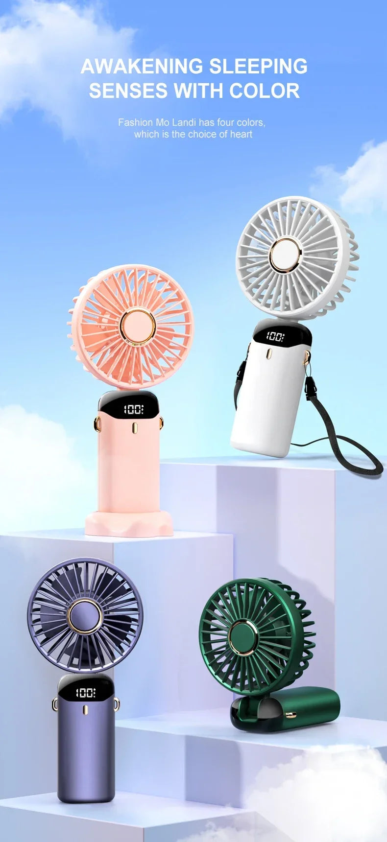 Portable Neck Fan – Foldable USB Rechargeable Mini Cooler