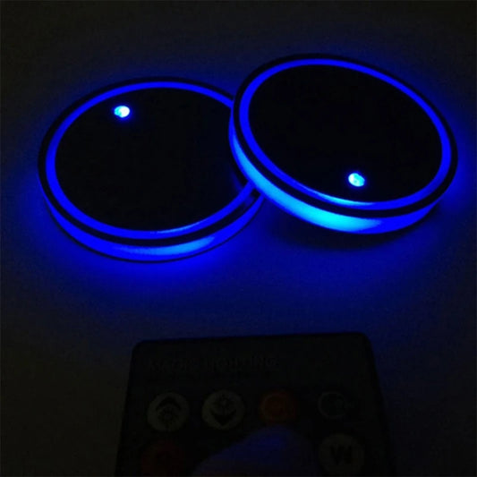 LED Cup Holder Coasters – USB Rechargeable 7-Color RGB Glow