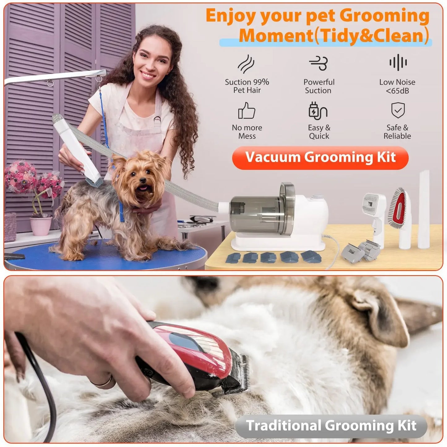 Pet Grooming Vacuum Cleaner – Brush & Vacuum in One