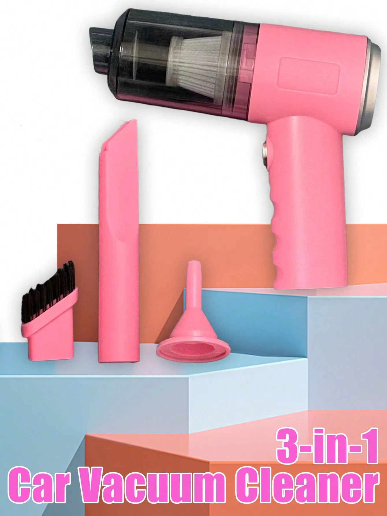 3-in-1 USB Car Vacuum Cleaner – Suction, Blow & Precision