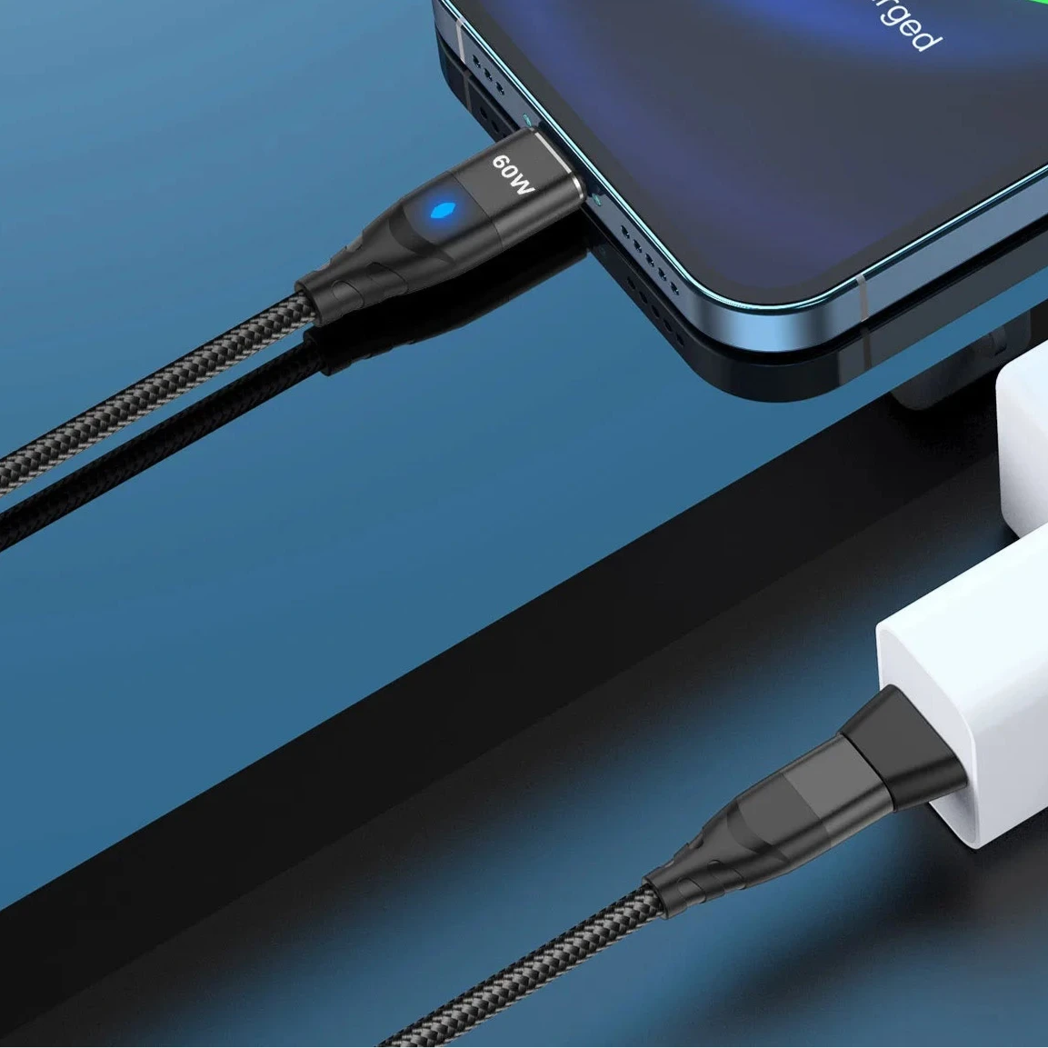 USB-C Magnetic Charging Adapter – 60W Fast Charger & Port Protection