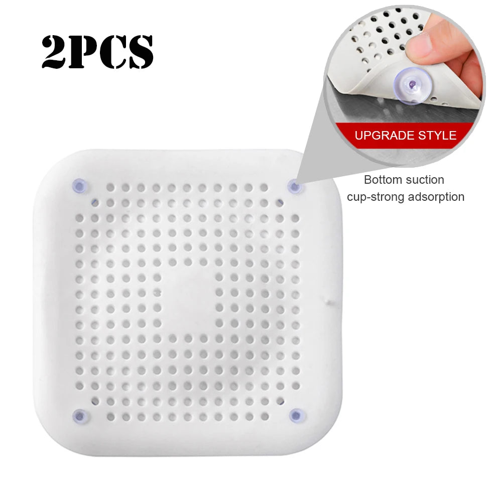 Silicone Shower Hair Catcher Non-Slip Drain Cover for Bathroom & Sink