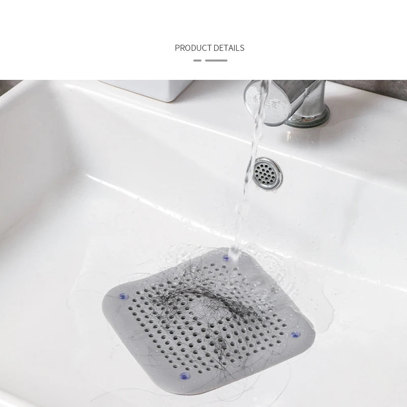 Silicone Shower Hair Catcher Non-Slip Drain Cover for Bathroom & Sink