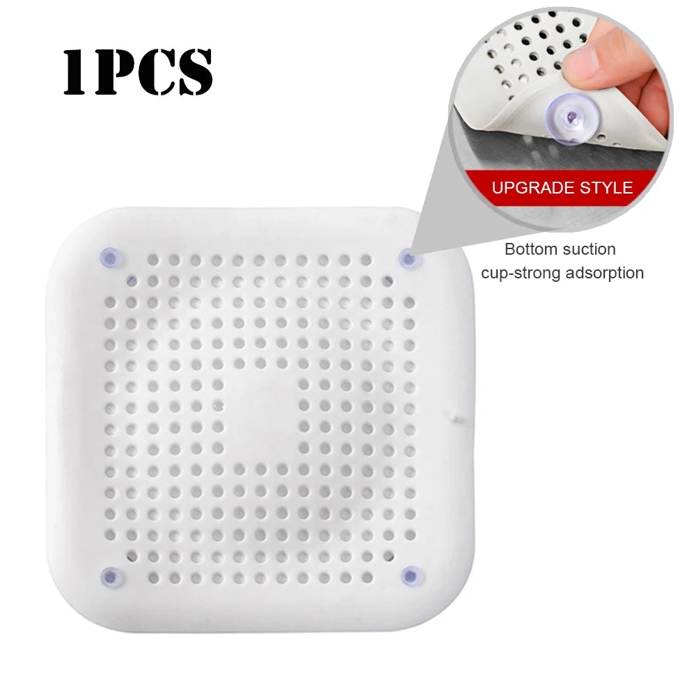 Silicone Shower Hair Catcher Non-Slip Drain Cover for Bathroom & Sink