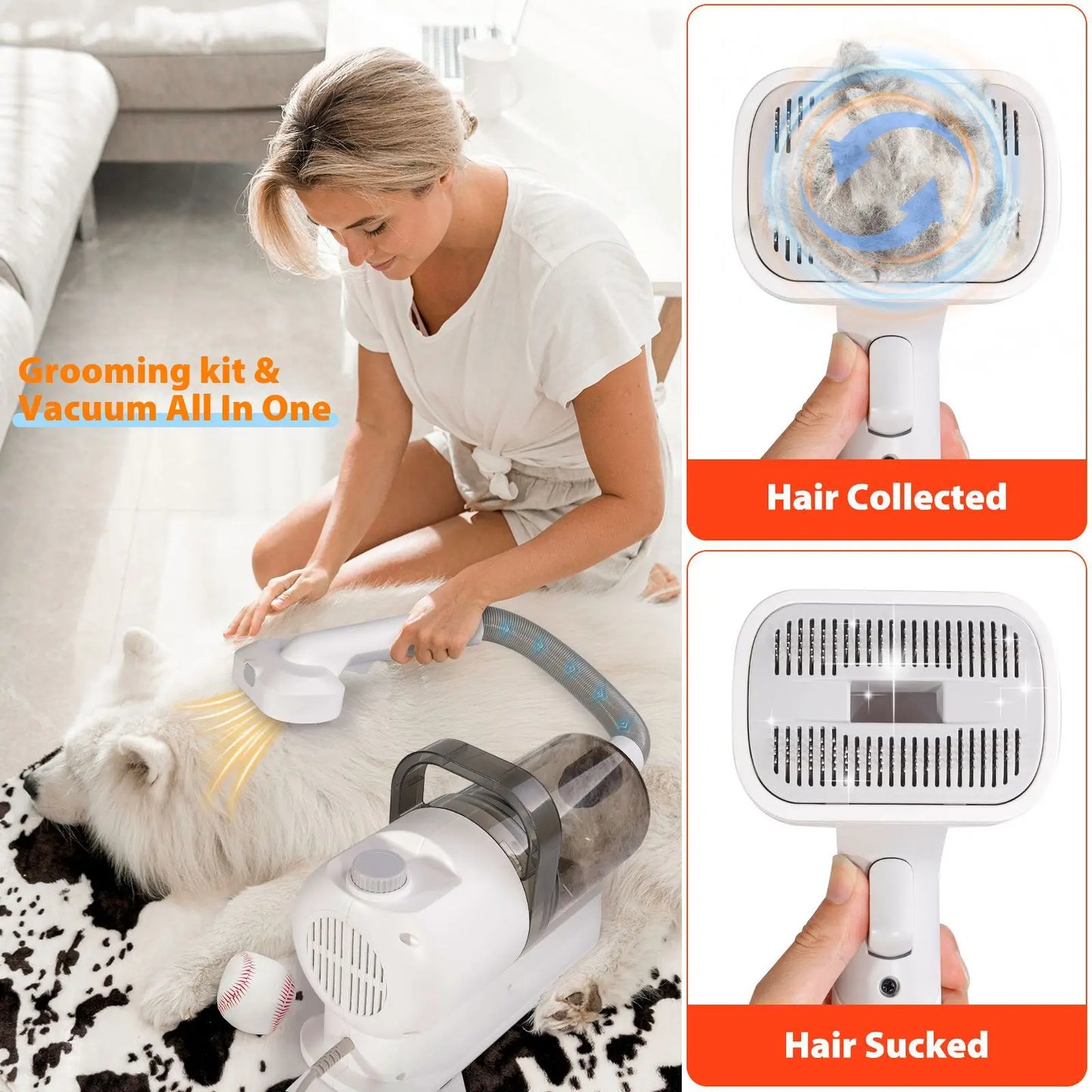 Pet Grooming Vacuum Cleaner – Brush & Vacuum in One