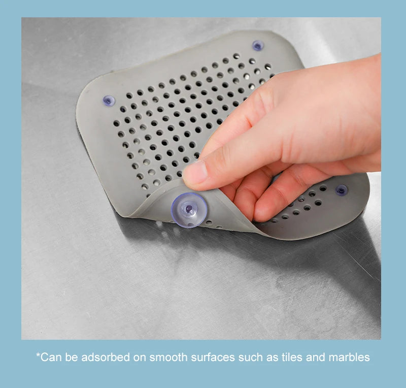 Silicone Shower Hair Catcher Non-Slip Drain Cover for Bathroom & Sink