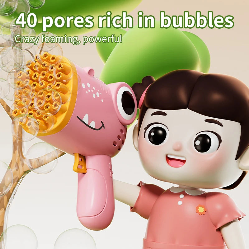 Dino Bubble Gun for Kids – Automatic Bubble Blaster Toy