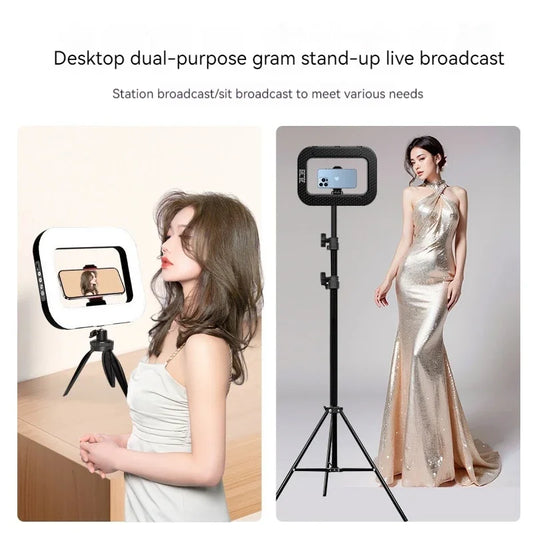 Rechargeable RGB Ring Light – Phone Mount for TikTok & Live