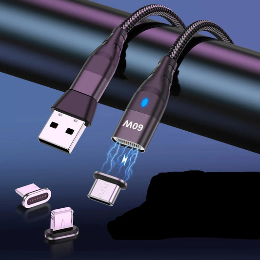 USB-C Magnetic Charging Adapter – 60W Fast Charger & Port Protection