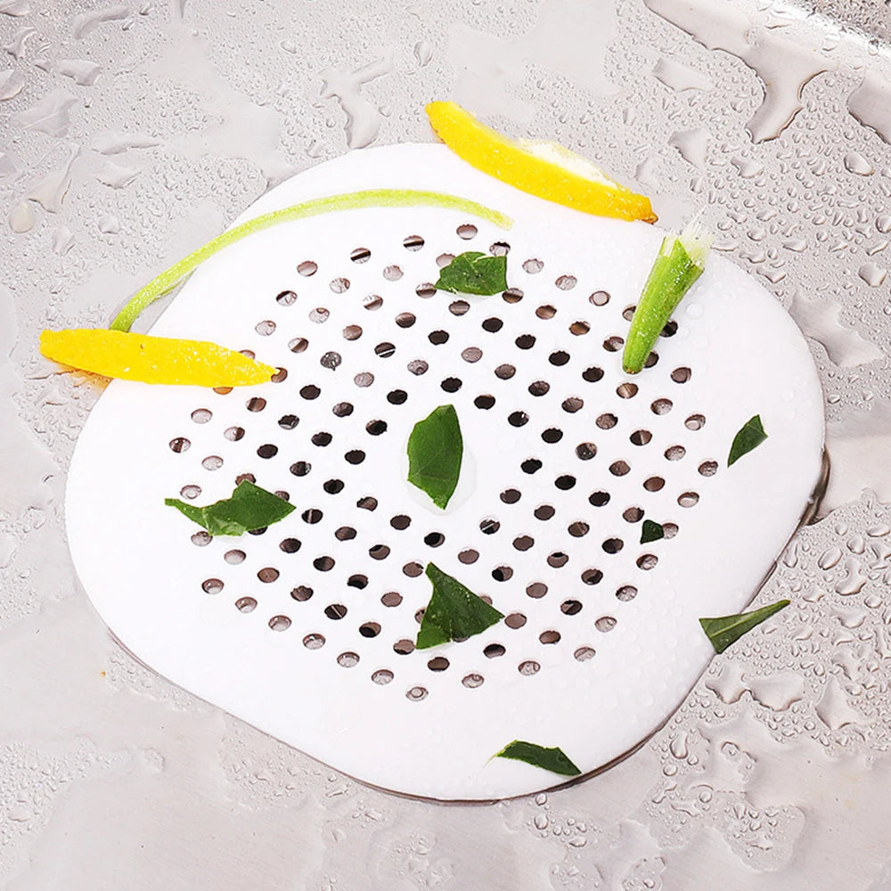 Silicone Shower Hair Catcher Non-Slip Drain Cover for Bathroom & Sink