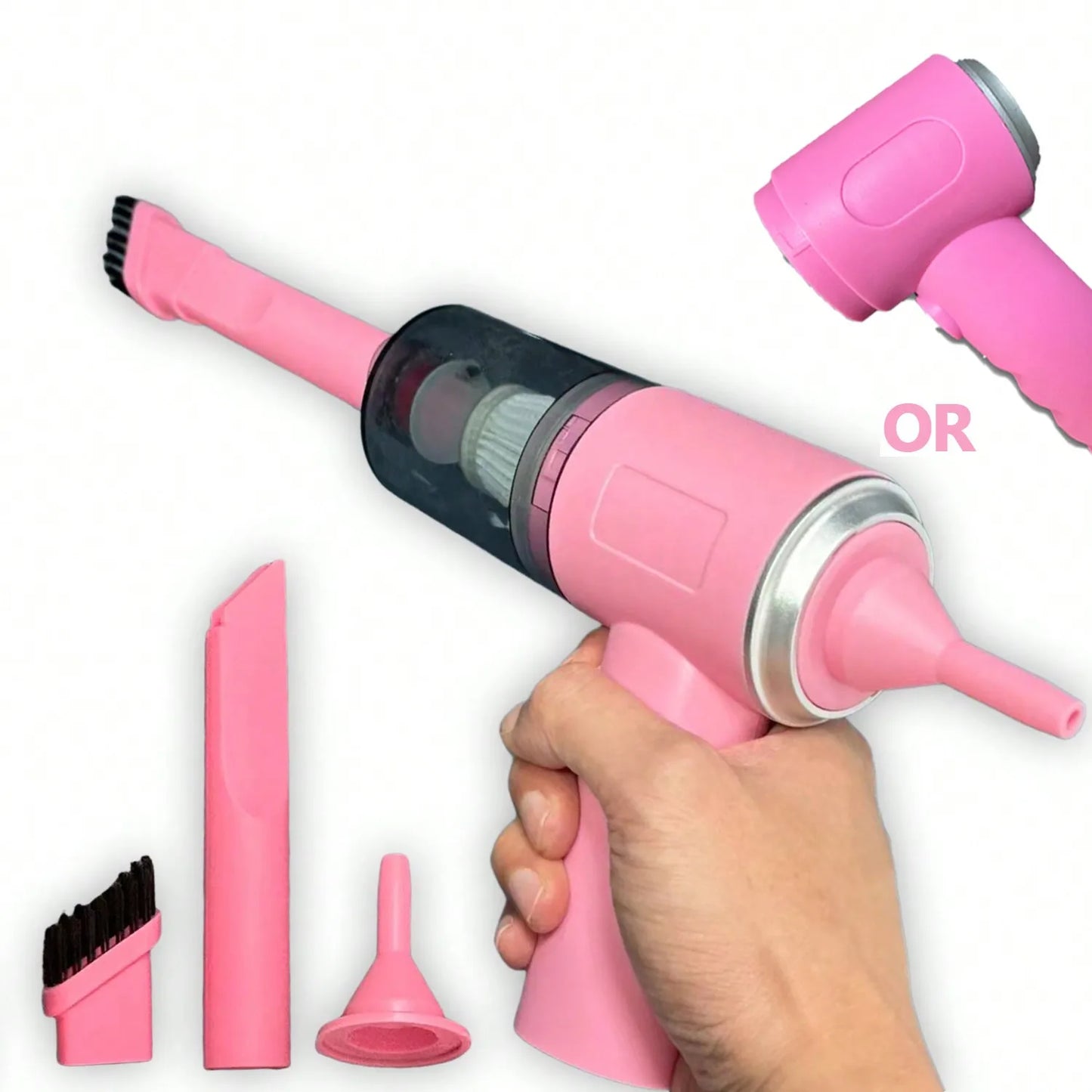3-in-1 USB Car Vacuum Cleaner – Suction, Blow & Precision