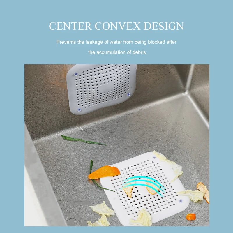 Silicone Shower Hair Catcher Non-Slip Drain Cover for Bathroom & Sink