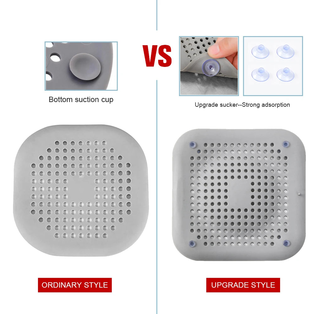 Silicone Shower Hair Catcher Non-Slip Drain Cover for Bathroom & Sink