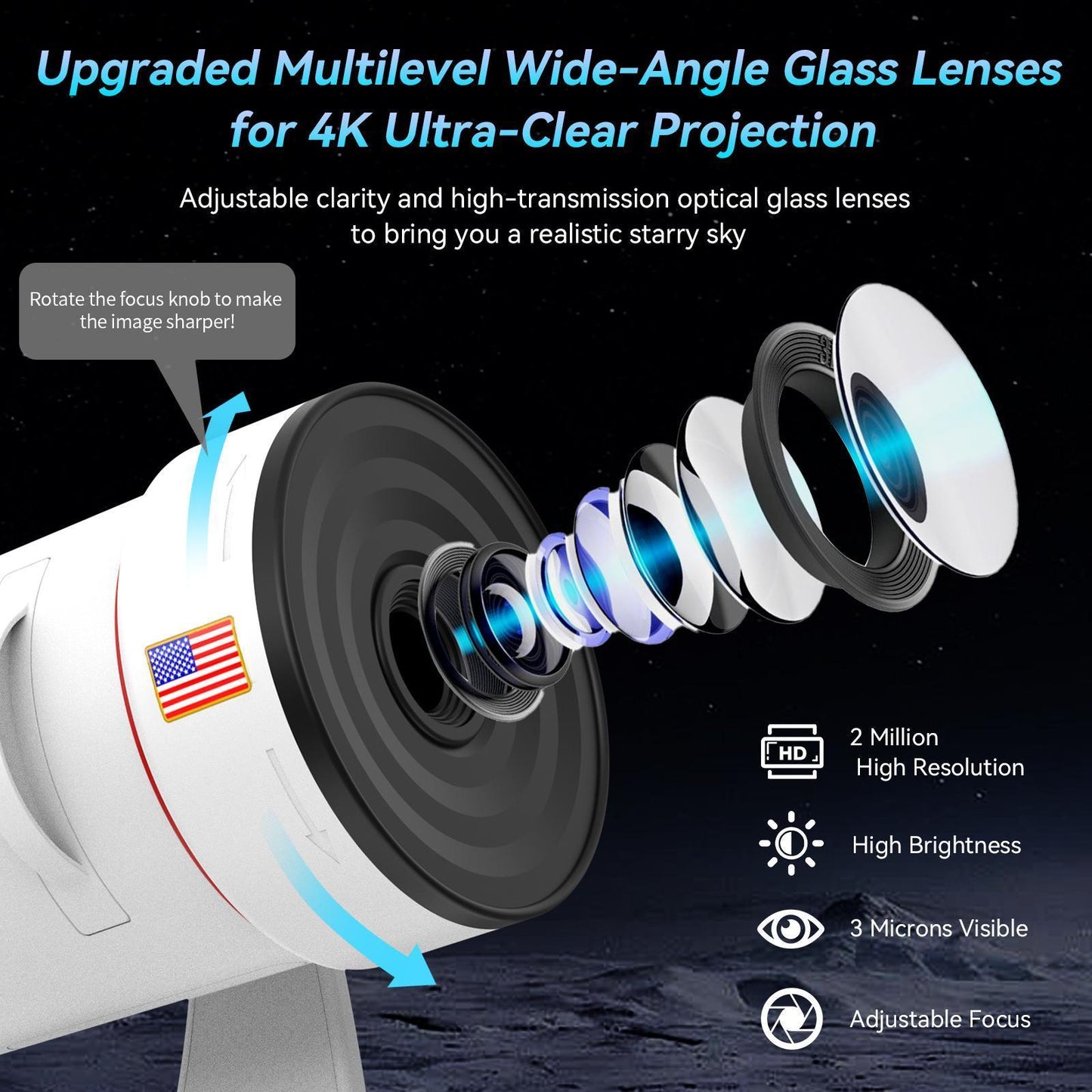 Galaxy Light Projector – 2025 HD Space Lamp for Bedroom & Living Room