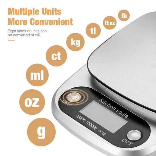 Digital Kitchen Scale – Stainless Steel Food Scale with LCD Display
