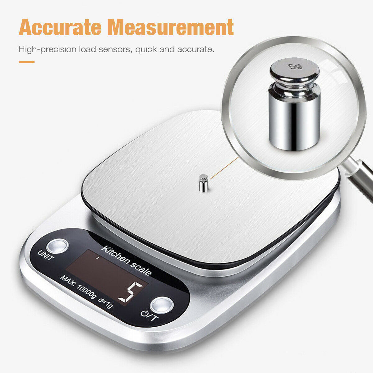 Digital Kitchen Scale – Stainless Steel Food Scale with LCD Display