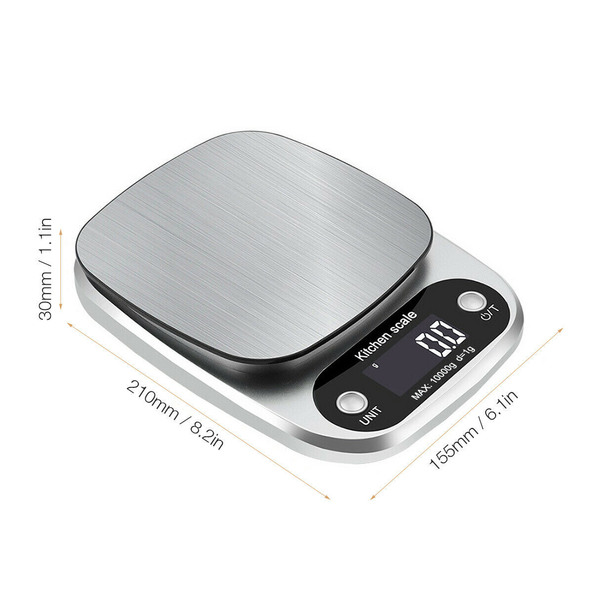 Digital Kitchen Scale – Stainless Steel Food Scale with LCD Display