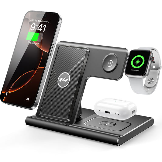 3-in-1 Wireless Charging Station – Fast 15W Dock