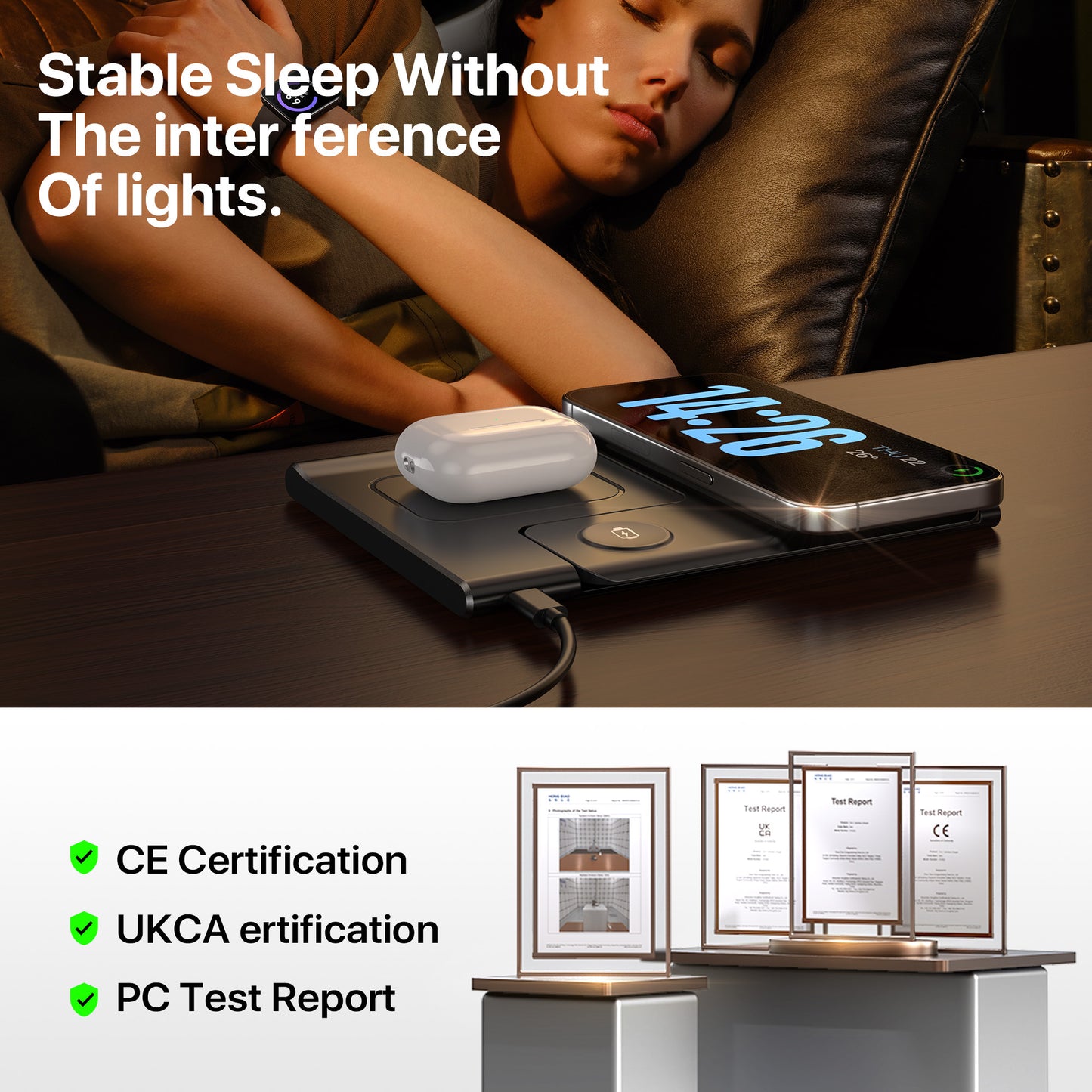 3-in-1 Wireless Charging Station – Fast 15W Dock
