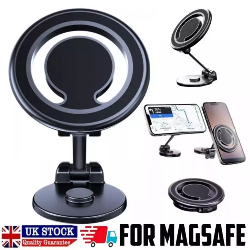 Magnetic 360° Phone Holder – Strong Grip Car & Desk Mount