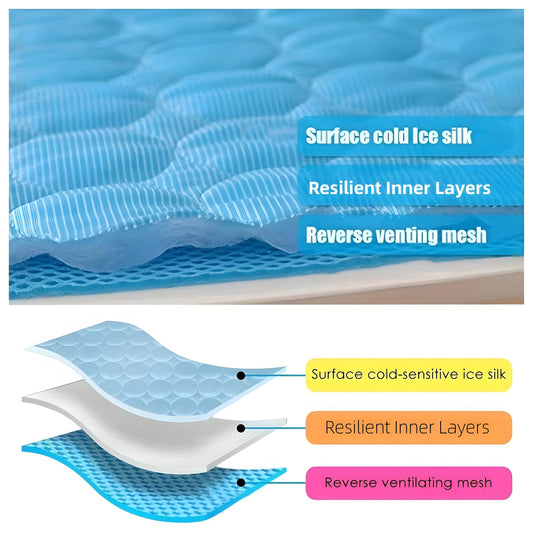 ChillMate™ Dog Cooling Mat – Non-Toxic Ice Silk Pad for Crates, Beds