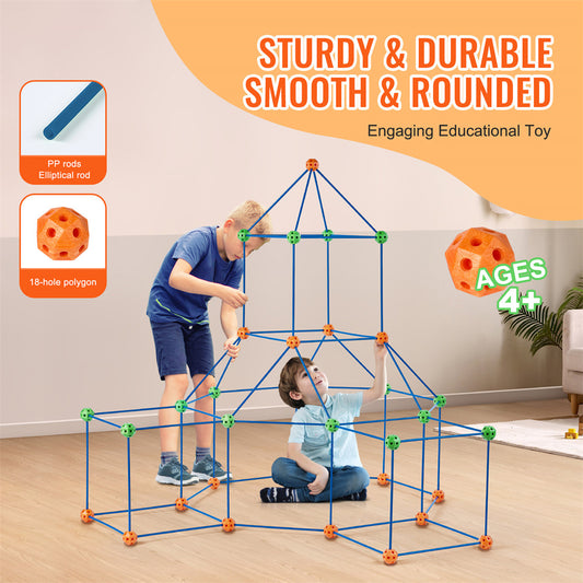 VEVOR Kids Fort Building Kit – 120PCS STEM Construction Toy Castle Play Set
