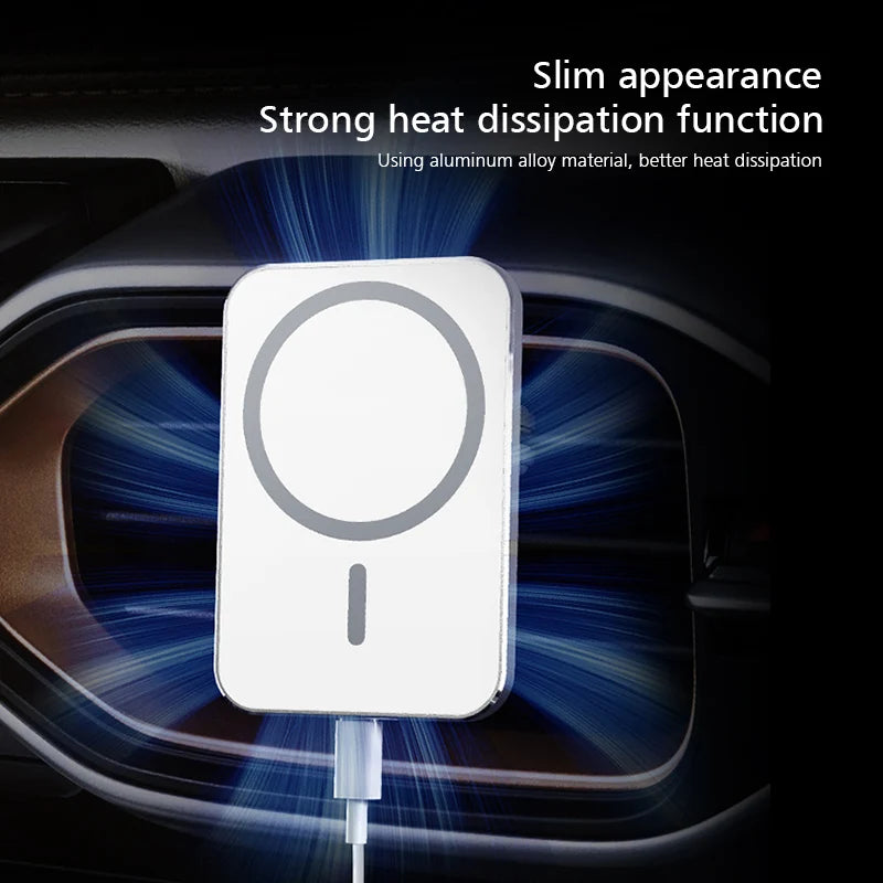 15W Magnetic Car Charger – MagSafe Wireless Mount for iPhone