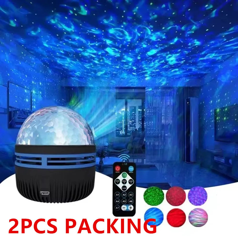 LED Galaxy Star Projector | 360° Rotation, USB Rechargeable