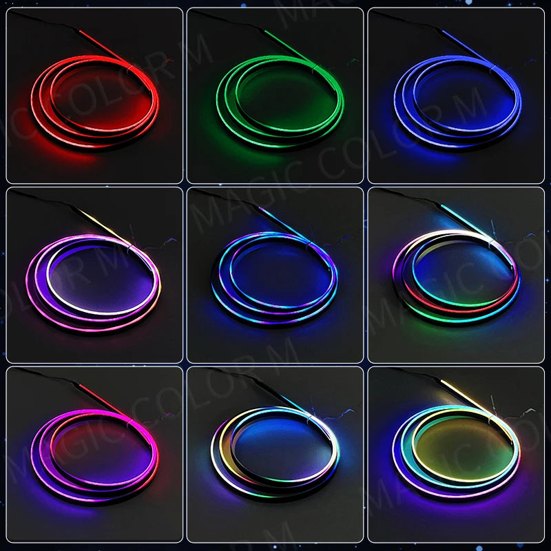 RGB LED Car Ambient Lights – USB Interior Strip with App & Remote