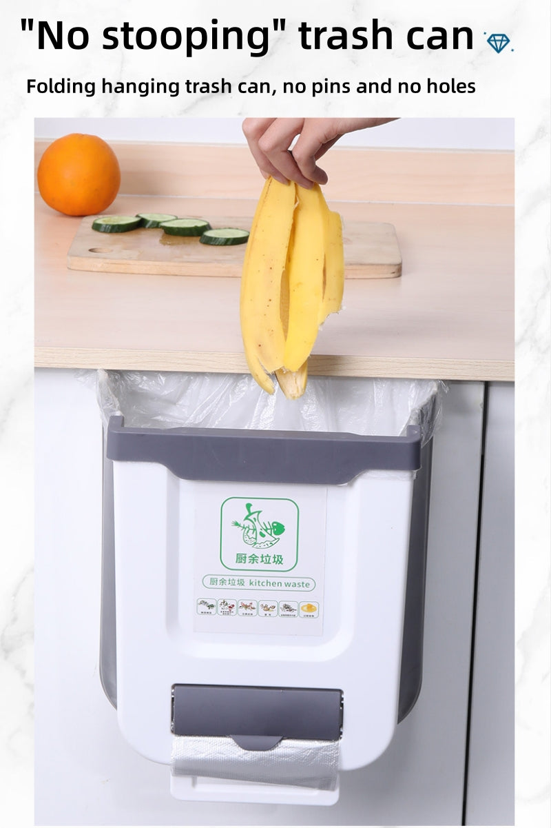 Foldable Kitchen Trash Bin | Wall-Mounted, Space-Saving Design