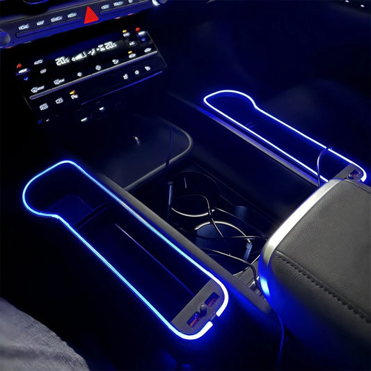 LED Car Seat Gap Organizer. Premium Leather with 2 USB Ports