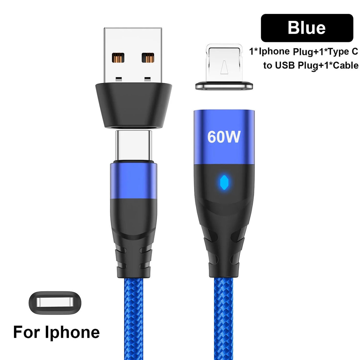 USB-C Magnetic Charging Adapter – 60W Fast Charger & Port Protection