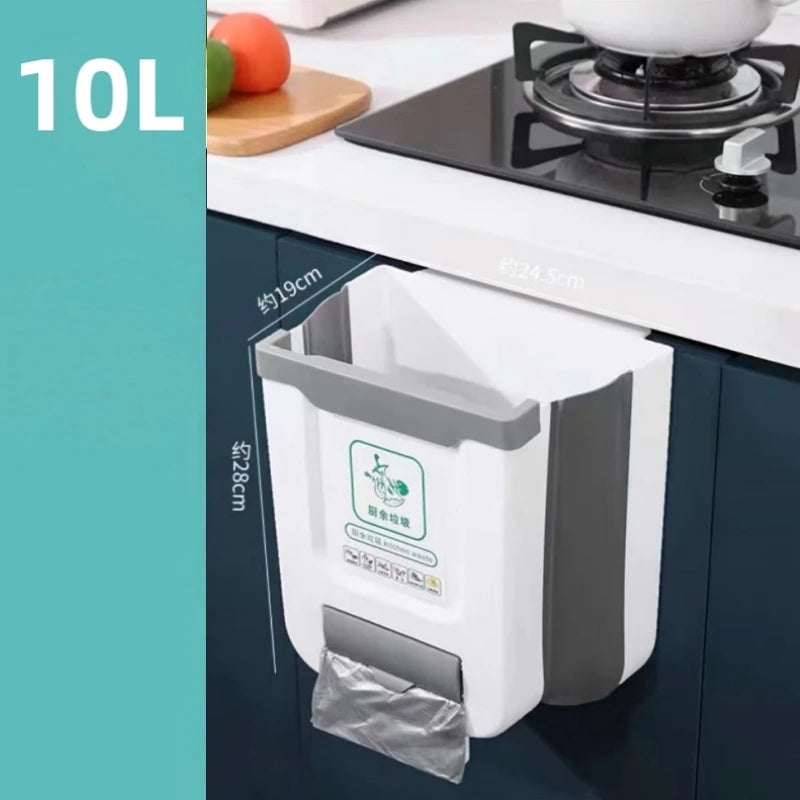 Foldable Kitchen Trash Bin | Wall-Mounted, Space-Saving Design