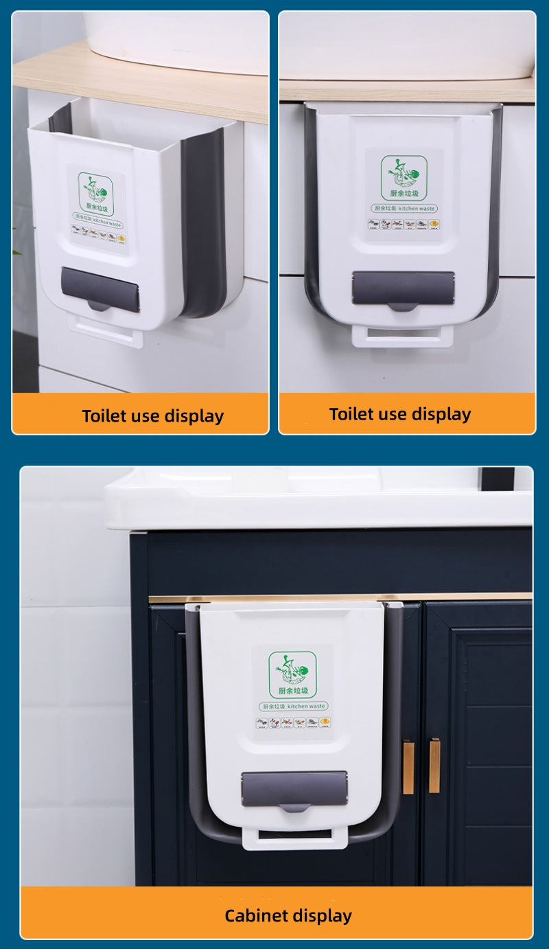 Foldable Kitchen Trash Bin | Wall-Mounted, Space-Saving Design