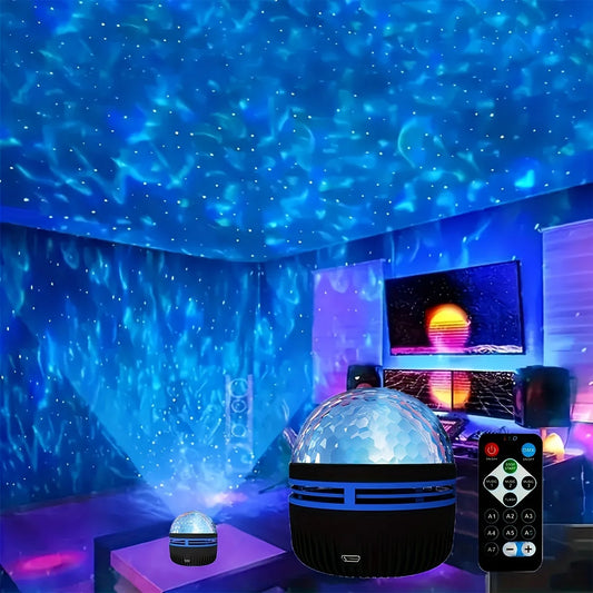 LED Galaxy Star Projector | 360° Rotation, USB Rechargeable